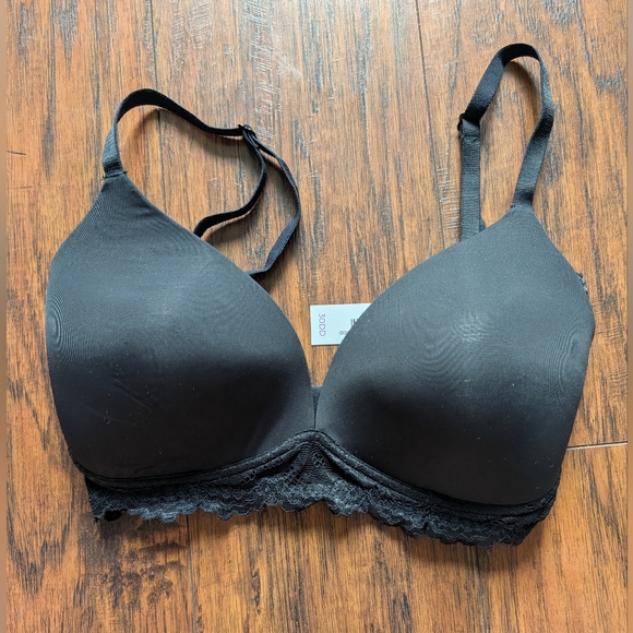 NWT - Adore Me- Women's Black Lace Trim Bra 30DD - Picture 1 of 4